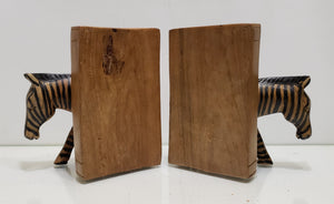 Zerbra Hand Carved Wooden Bookends from Kenya