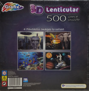 Grafix 3d Lenticular Puzzle 500pc "Alien Invasion" - Masolut Superstore