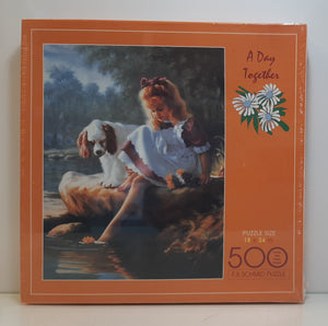 Schmidt 500-pc Puzzle "A Day Together" Girl and Dog