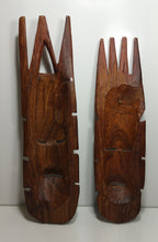 Load image into Gallery viewer, 2 African Teak Wood Hand Carved Wooden Mask
