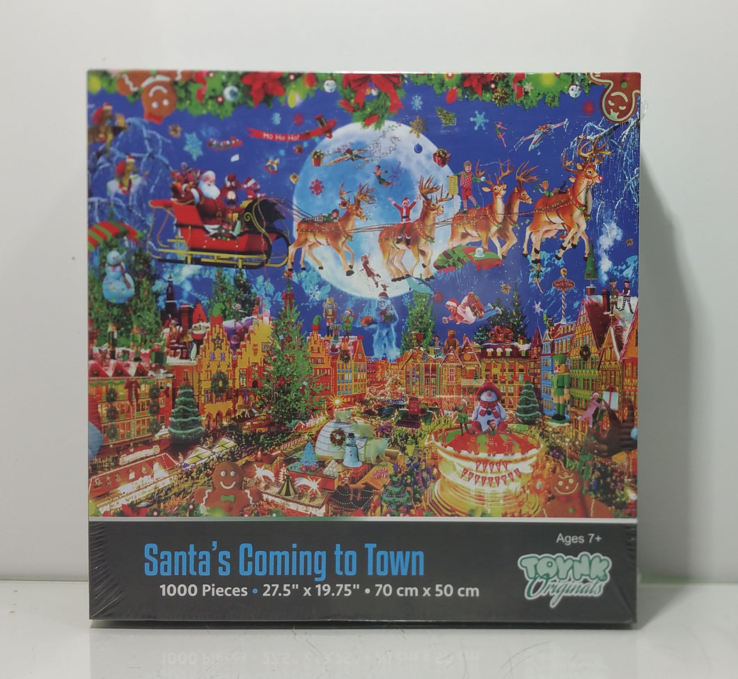 Santa's Coming to Town Holiday Christmas 1000 Piece Jigsaw Puzzle