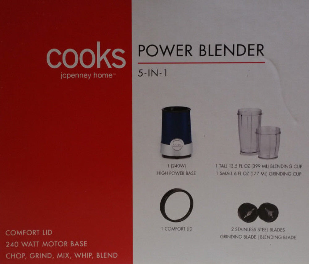 Midnight Blue Cook's 5-in - 1 Power Blender & Grinder