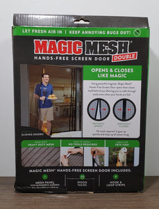 Magic Mesh Double Door- Hands Free Magnetic Screen Door, Fits French & Sliding Doors 75 in x 83 in
