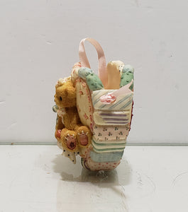 Cherished Teddies "Boy and Girl Bears Heart Basket" Figurine