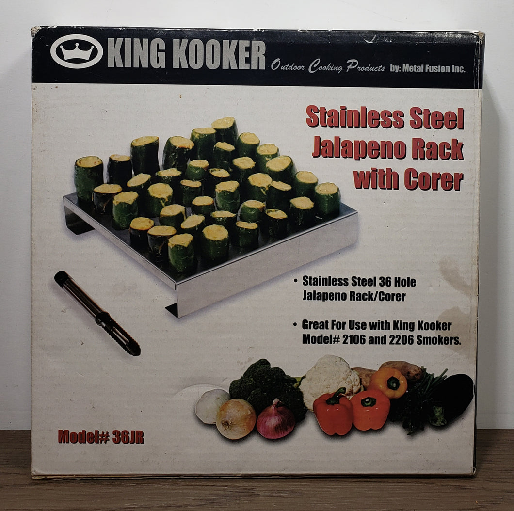 King Kooker 36JR Stainless-Steel 36-Hole Jalapeno Rack with Corer