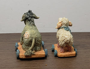 Cherished Teddies 912867 Sheep/Donkey Pull-Toy Nativity Figurines 1993