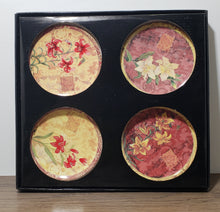 Load image into Gallery viewer, Counter Art Set of 4; Lily Wine Toppers; Hands Free Party Solution!
