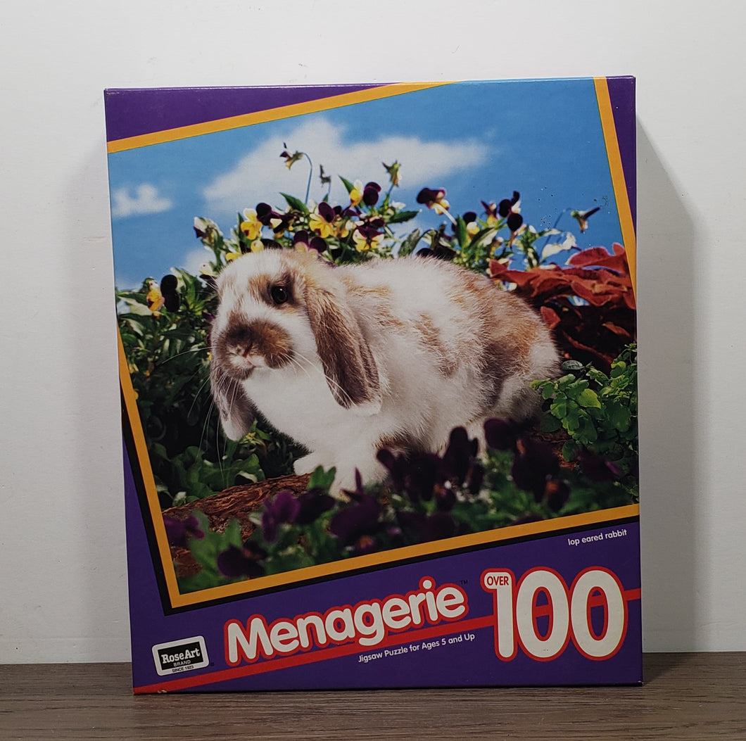 Rose Art Menagerie 100 Pieces Puzzle - Lop Eared Rabbit