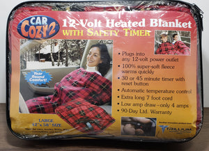 Car Cozy 2 - 12-Volt Heated Travel Blanket (Red Plaid, 58" x 42")