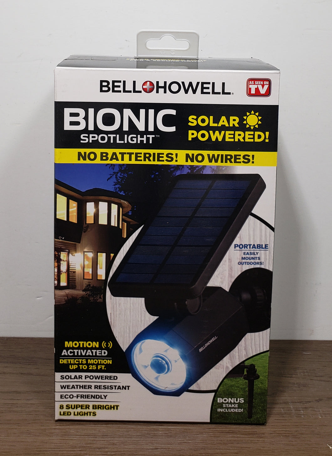 Bell+Howell Bionic Spotlight ASON TV LED Solar Outdoor Lights with Motion Sensor Super Bright Outdoor Solar Lights Waterproof Landscape Lighting for Yard