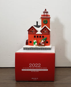Hallmark Keepsake Plastic Christmas Ornament 2022 Year-Dated, Holiday Lighthouse with Light