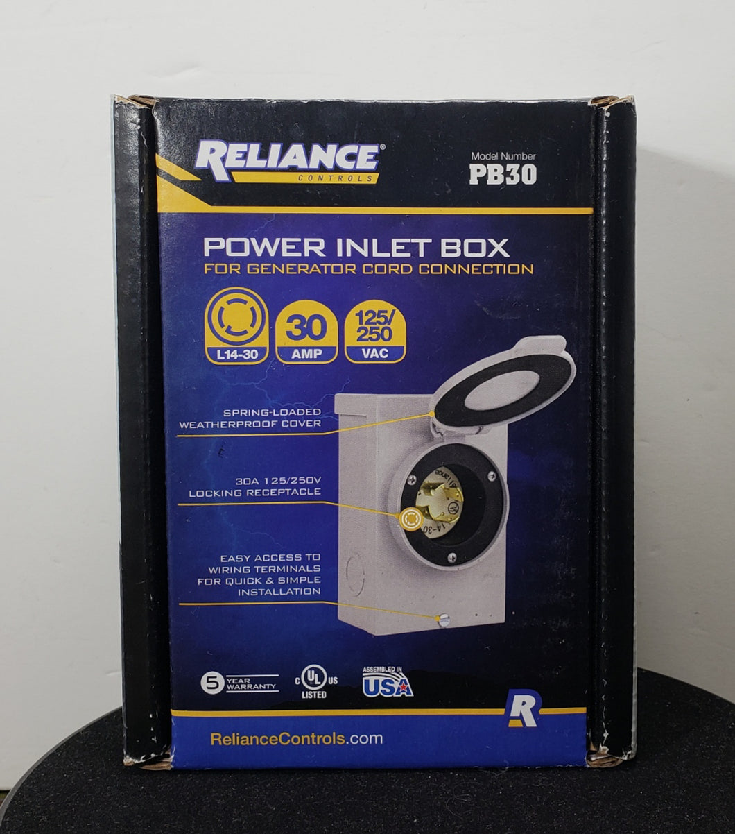 Reliance Controls Corporation PB30 30 Amp NEMA 3R Power Inlet Box for Generators