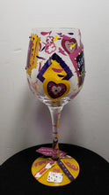 Load image into Gallery viewer, Lolita Birthday Girl Artisan Painted Wine Glass
