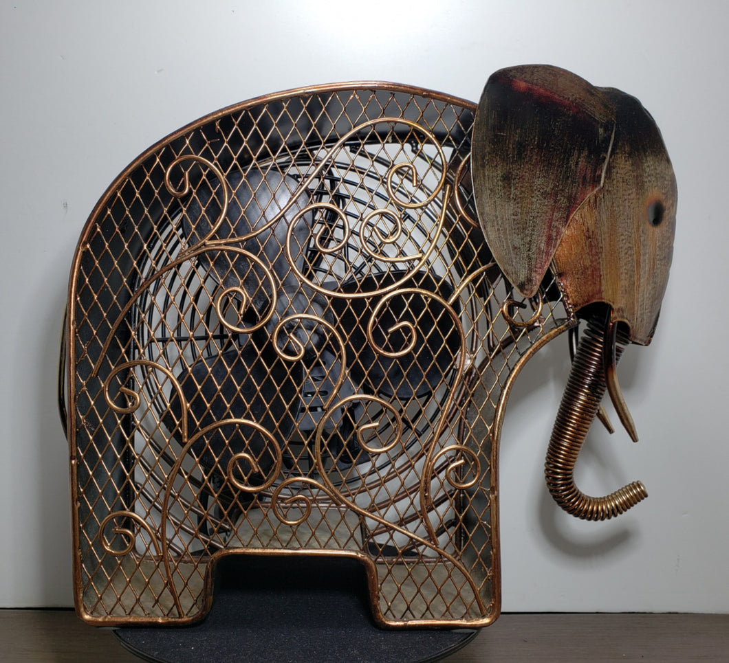 Deco Breeze Brushed Bronze Metal Elephant Fan