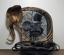 Load image into Gallery viewer, Deco Breeze Brushed Bronze Metal Elephant Fan
