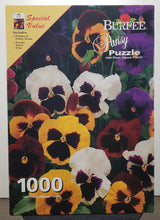 Load image into Gallery viewer, Burpee Pansy 1000 Piece Jigsaw Puzzle 18&quot; x 26&quot; with Packet of Seeds
