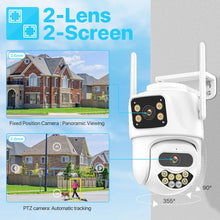 Load image into Gallery viewer, Dual Lens Dual Screen IP Camer 4K 8MP or 4MP HD PTZ WiFi Security Camera
