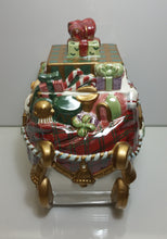 Load image into Gallery viewer, Pearlized Ceramic Cookie Jar Sleigh Full Of Toys - Masolut Superstore
