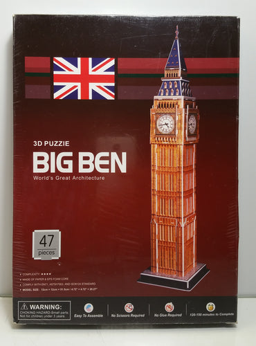 London Big Ben - World Great Architecture - 47 Pieces 3D Puzzle - Cubic Fun Series - Masolut Superstore
