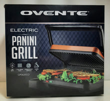 Load image into Gallery viewer, Ovente Electric Indoor Panini Press Grill with Non-Stick Double Flat Cooking Plate &amp; Removable Drip Tray - Masolut Superstore
