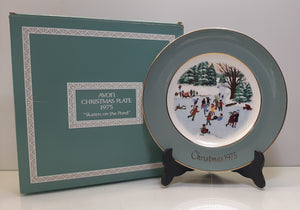 Skaters on the Pond Avon Collector Plate Christmas 1975