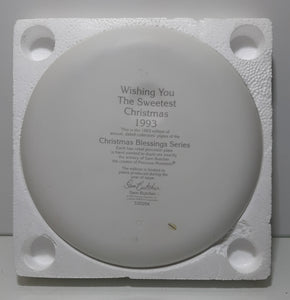 Wishing You The Sweetest Christmas Collectors Plate Dated 1993 Precious Moments