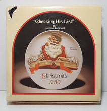 Load image into Gallery viewer, The Norman Rockwell Museum Annual Christmas Plate: &quot;Checking His List&quot; (1980)
