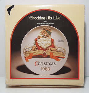 The Norman Rockwell Museum Annual Christmas Plate: "Checking His List" (1980)