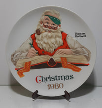 Load image into Gallery viewer, The Norman Rockwell Museum Annual Christmas Plate: &quot;Checking His List&quot; (1980)

