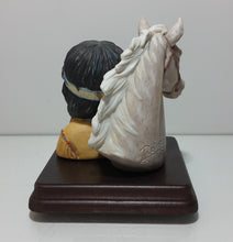 Load image into Gallery viewer, Kindred Spirits Bust Figurine, Native American Child with Horse Gregory Perillo
