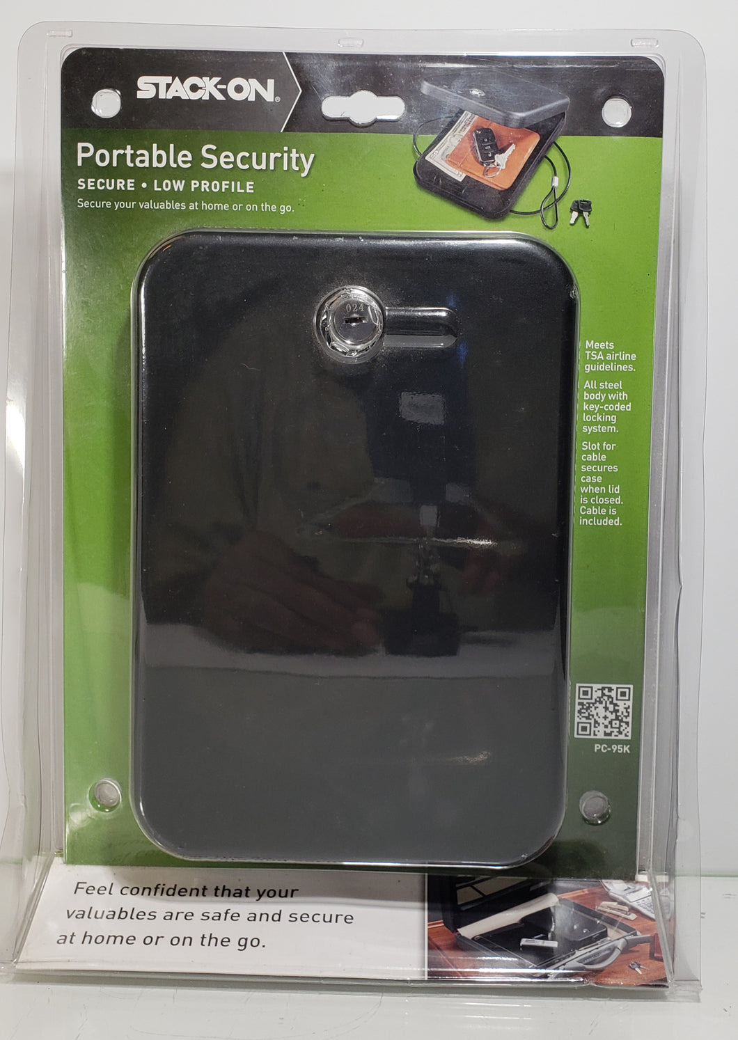 Stack-On PC95K Portable Security Case Key Lock Steel Black