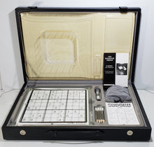 Load image into Gallery viewer, Sudoku Glass Tabletop Set CG100 by Sharper Image w/ Leather Carrying Case
