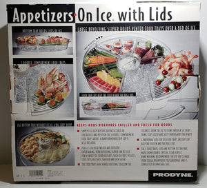 Prodyne Appetizers On Ice with Lids, 16", Clear