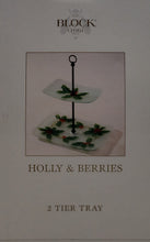 Load image into Gallery viewer, Block Crystal Holly and Berries Two Tiered Tray Set
