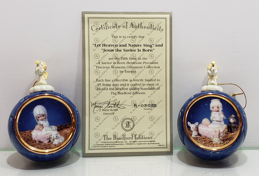 A Savior Is Born Heirloom Porcelain Precious Moments Ornament Collection