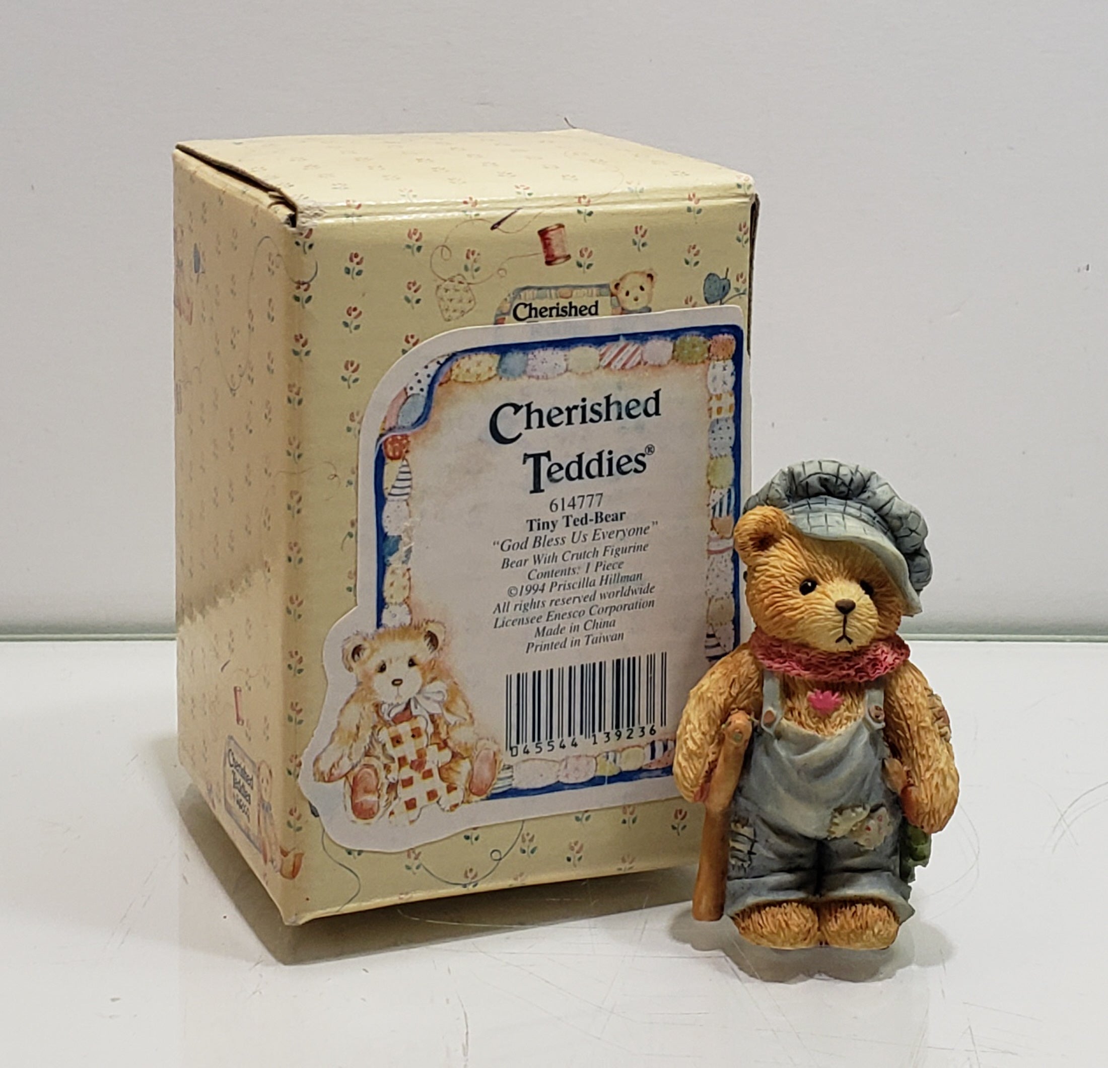 Cherished Teddies. Tiny Ted Bear. God Bless US Everyone