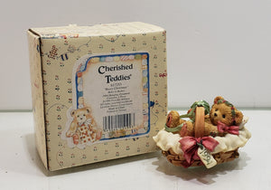 Cherished Teddies Beary Christmas Baby in Basket Hanging Ornament