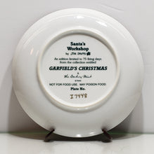 Load image into Gallery viewer, &quot;Santa&#39;s Workshop&quot; Garfield’s Christmas Plate with Stand
