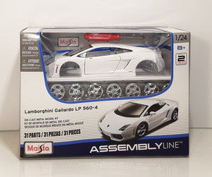 Maisto 1:24 Scale Assembly Line Lamborghini Gallardo LP 560-4 Diecast Model Kit, White
