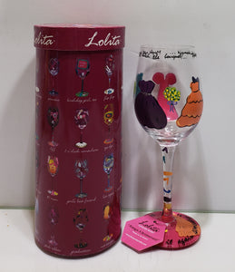 LOLITA Love My Wine "Always A Bridesmaid" Hand Painted Collectible Wine Glass
