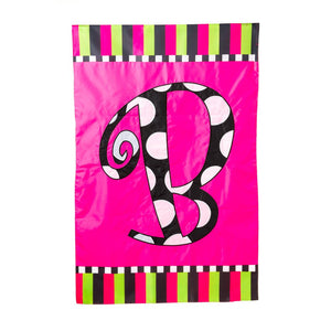 Twirly Curly Monogram Garden Flag Size: 43" H x 29" W, Letter: B - Masolut Superstore