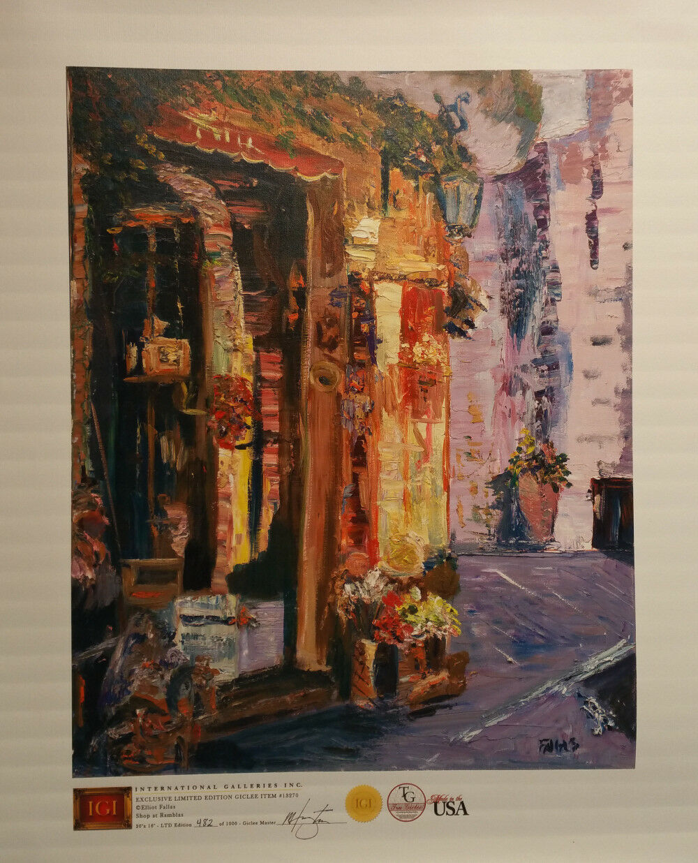 Shop at Ramblas, Print on Canvas by Elliot Fallas - Masolut Superstore